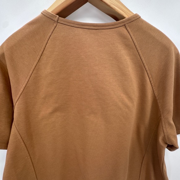 Dokotoo Short Sleeve Sweatshirt Women L Camel Brown Crewneck Casual Pullover Top - Picture 12 of 12